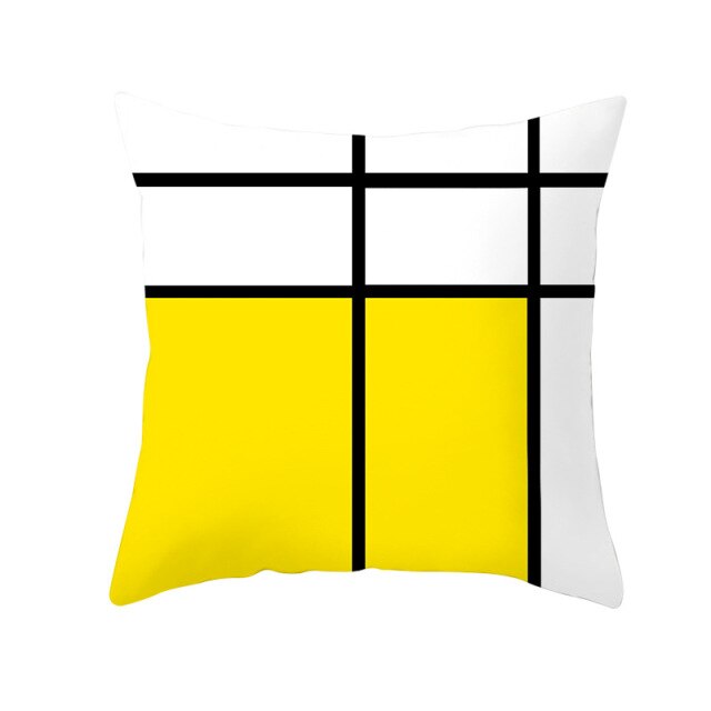 Style Geometric Yellow Pillowcases Decorative Cushion For Sofa DIY Printed Pillow Chair Car Cushion Christmas Home 45x45cm Decor