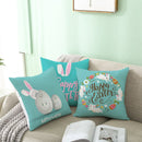Easter Peach Skin Pillow Cover Lake Blue Rabbit Egg Cushion Cover Home Linen For Sofa Pillowcases 45*45 Cm Cover Home Pillow
