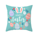 Easter Peach Skin Pillow Cover Lake Blue Rabbit Egg Cushion Cover Home Linen For Sofa Pillowcases 45*45 Cm Cover Home Pillow