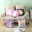 Home Cushion Cover Purple Unicorn Peach Cushion Cover 45x45cm Pillowcase Sofa Cushion Throw Decor Home Covers Pillows