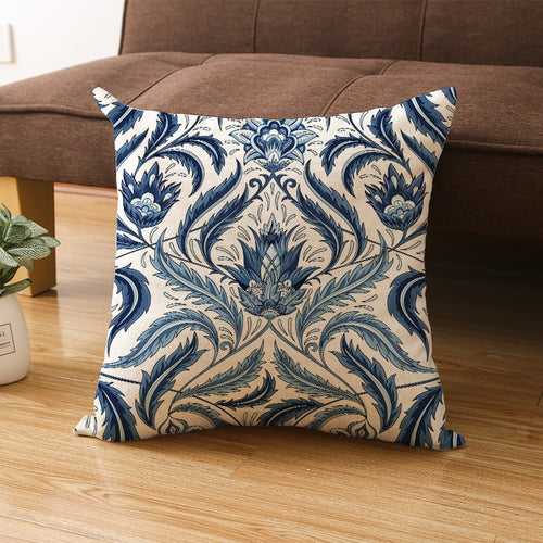 Mandala Flower Pillow Case 45X45 Linen Cover Decorative Hug Cushion Cover Folk-Custom Style Home Throw Pillowcase Cover