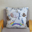 Unicorn Print Super Soft Short Plush Cushion Cover Cute Cartoon Pillow Covers 45X45 Square Pillows Cases Home Decor Pillowcase