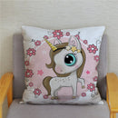 Unicorn Print Super Soft Short Plush Cushion Cover Cute Cartoon Pillow Covers 45X45 Square Pillows Cases Home Decor Pillowcase
