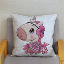 Unicorn Print Super Soft Short Plush Cushion Cover Cute Cartoon Pillow Covers 45X45 Square Pillows Cases Home Decor Pillowcase