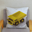 Funda de cojín con estampado de patrón de coche excavadora Bulldozer, fundas de almohada de felpa cortas, funda de almohada para decoración del hogar, funda de almohada de 45*45cm