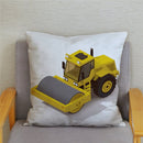 Funda de cojín con estampado de patrón de coche excavadora Bulldozer, fundas de almohada de felpa cortas, funda de almohada para decoración del hogar, funda de almohada de 45*45cm