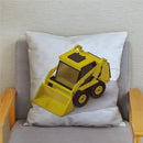 Funda de cojín con estampado de patrón de coche excavadora Bulldozer, fundas de almohada de felpa cortas, funda de almohada para decoración del hogar, funda de almohada de 45*45cm