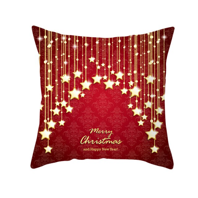 Christmas Cushion Cover Red Home Decor Sofa Pillow Case Cover Seat Car Throw Pillowcase Christmas 45*45 Pillows For Home