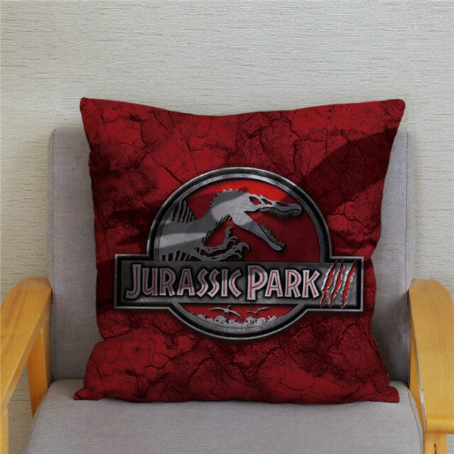 Kissenbezug Super Jurassic Park Dinosaurier Print Überwurf weicher Plüsch Kissenbezug 45 * 45 Kissenbezug Sofa Home Decor Kissenbezüge