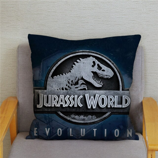 Funda de almohada Super Jurassic Park dinosaurio estampado tiro suave funda de cojín de felpa 45*45 funda de almohada sofá decoración del hogar fundas de cojines