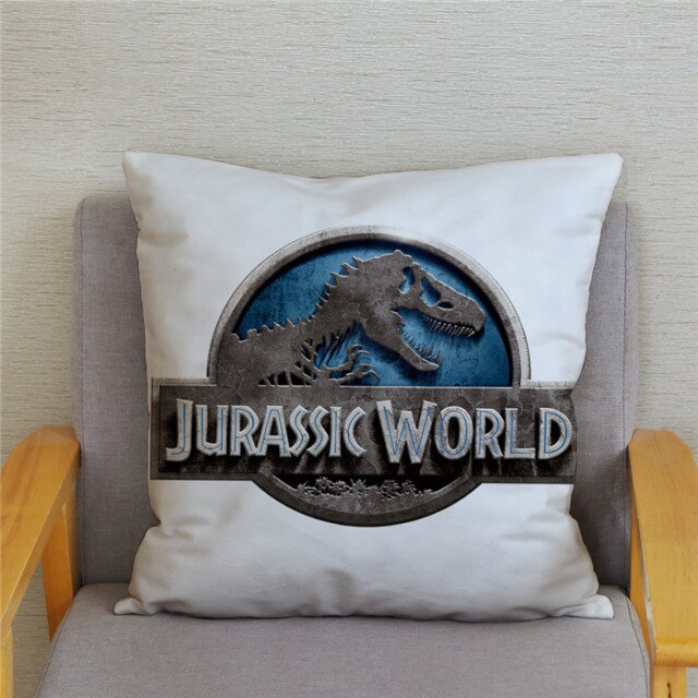 Funda de almohada Super Jurassic Park dinosaurio estampado tiro suave funda de cojín de felpa 45*45 funda de almohada sofá decoración del hogar fundas de cojines