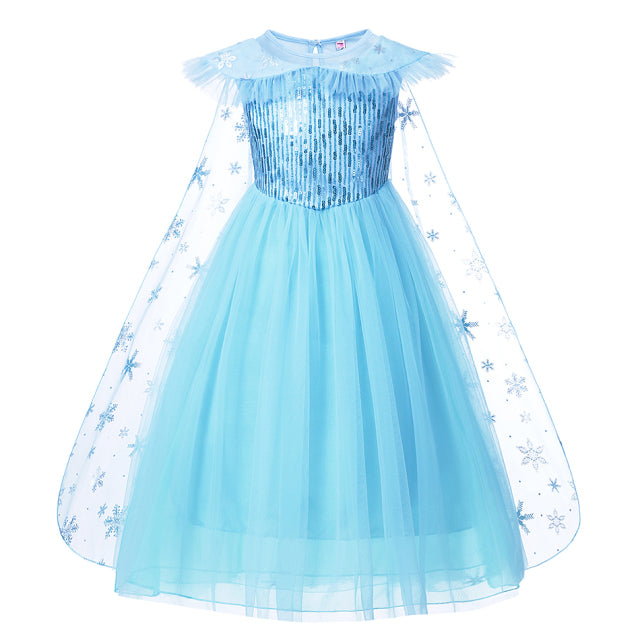 Frozen Girls Elsa Cosplay vestido disfraz niña Snow Queen Halloween fiesta de cumpleaños niños princesa ropa capa Disney