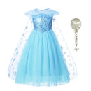 Frozen Girls Elsa Cosplay vestido disfraz niña Snow Queen Halloween fiesta de cumpleaños niños princesa ropa capa Disney