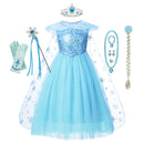 Frozen Girls Elsa Cosplay vestido disfraz niña Snow Queen Halloween fiesta de cumpleaños niños princesa ropa capa Disney