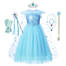 Frozen Girls Elsa Cosplay vestido disfraz niña Snow Queen Halloween fiesta de cumpleaños niños princesa ropa capa Disney