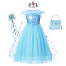 Frozen Girls Elsa Cosplay vestido disfraz niña Snow Queen Halloween fiesta de cumpleaños niños princesa ropa capa Disney