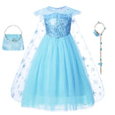 Frozen Girls Elsa Cosplay vestido disfraz niña Snow Queen Halloween fiesta de cumpleaños niños princesa ropa capa Disney
