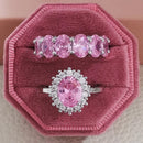 2021 New Luxury Fashion 925 Sterling Silver Pink Engagement Wedding Band Eternity Ring For Women Christmas Gift Love Jewelry Z2