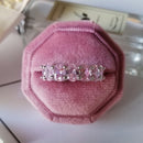 2021 New Luxury Fashion 925 Sterling Silver Pink Engagement Wedding Band Eternity Ring For Women Christmas Gift Love Jewelry Z2