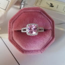 2021 New Luxury Fashion 925 Sterling Silver Pink Engagement Wedding Band Eternity Ring For Women Christmas Gift Love Jewelry Z2