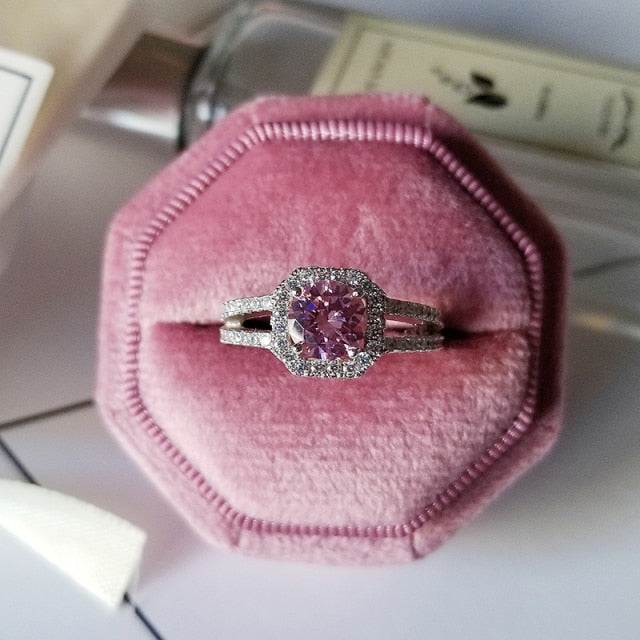 2021 nueva moda de lujo 925 plata esterlina rosa compromiso boda banda eternidad anillo para mujeres regalo de Navidad amor joyería Z2