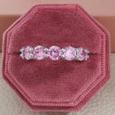 2021 New Luxury Fashion 925 Sterling Silver Pink Engagement Wedding Band Eternity Ring For Women Christmas Gift Love Jewelry Z2