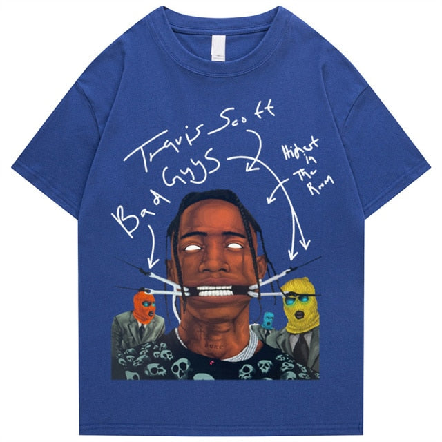 Travis Scott AstroWorld Tour Oversized T shirt men women1:1letter print T Shirts hip hop streetwear kanye west ASTROWORLD Tshirt