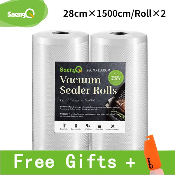 saengQ Kitchen Food Vacuum Bag Sous Vide Storage Bags For Vacuum Sealer bag Vacuum Packaging 12/15/20/25/30cm*1500cm/Rolls