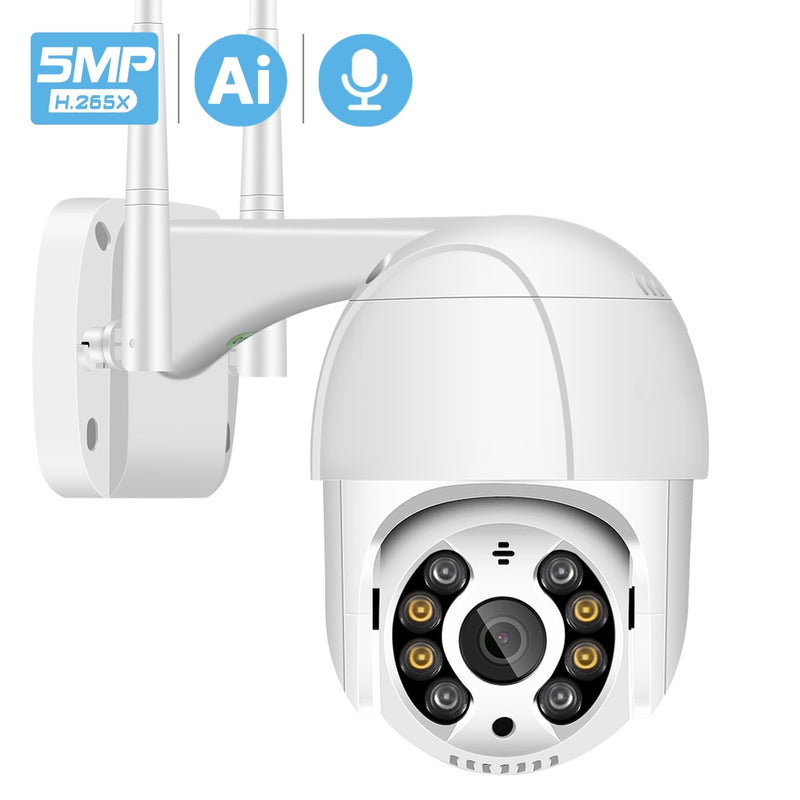 Cámara IP PTZ de 5MP Wifi para exteriores AI detección humana Audio 1080P cámara de seguridad inalámbrica CCTV P2P RTSP 4X Zoom Digital cámara Wifi