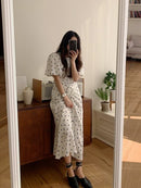 CMAZ 2021 Summer Long Polka Dot Casual Dresses Black White O-Neck Sundress Vacation Elegant Boho Party Clothes 58031#