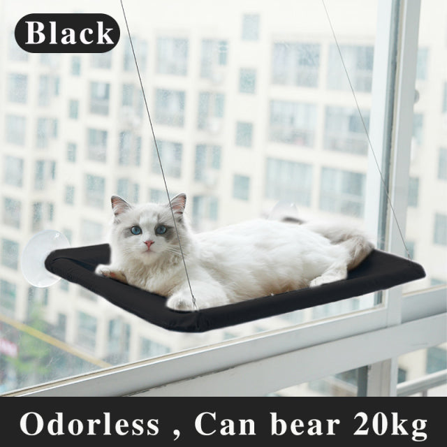 Hamaca para gatos, bonitas camas colgantes, cómodo asiento soleado, montaje en ventana, producto para mascotas, estante suave para mascotas, suministros, rodamiento desmontable de 20kg