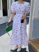 CMAZ 2021 Fashion Summer Maxi Dress Women's Printed Sundress Casual Short Sleeve Vestidos Female High Waist Robe Femme 58051#