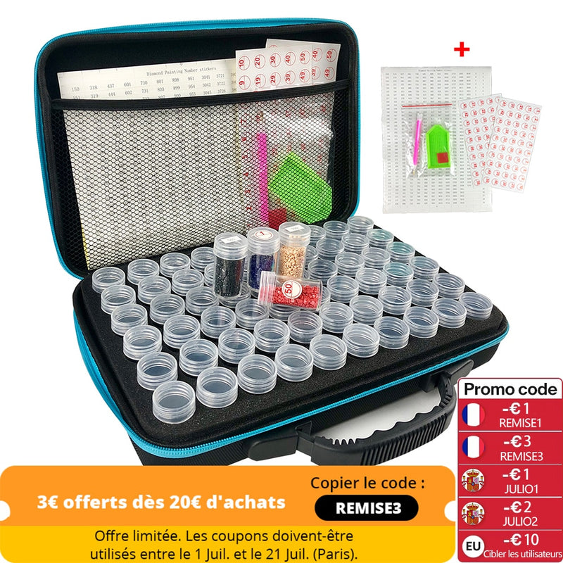 15/30/60/120 Bottles 5d Diamond Painting Accessories tools Storage Box Carry Case diamant painting tools Container Bag
