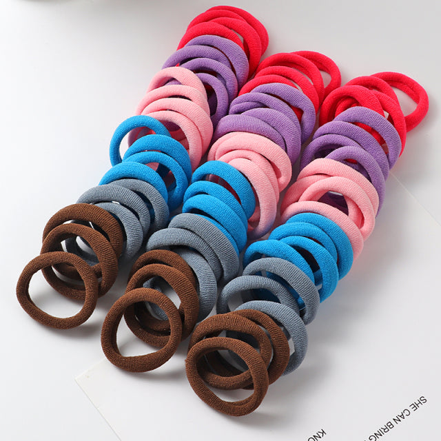 50 stücke Mädchen Einfarbig Große Gummiband Pferdeschwanz Halter Gummi Kopfbedeckung Elastische Haarbänder Koreanische Mädchen Haarschmuck Ornamente
