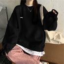 2021 spring and autumn new splicing Pullover fashion Korean thick and thin women's Sweatshirt Navy Gray Black Pink women's Hoodi