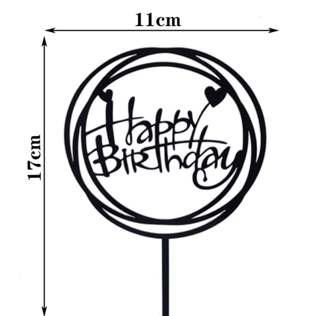 Decoración para tarta de feliz cumpleaños, adornos para tartas con letras acrílicas, suministros para fiestas, decoraciones para tartas negras de feliz cumpleaños para niño, 33 diseños