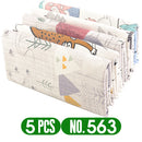 Teramila 5 PCS/Pack Cotton Fabirc Flower Printed Cloth For Dress Sewing Patchwork Fabrics DIY Handicraft Quilting Needlework