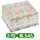 Teramila 5 PCS/Pack Cotton Fabirc Flower Printed Cloth For Dress Sewing Patchwork Fabrics DIY Handicraft Quilting Needlework