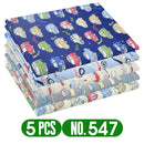 Teramila 5 PCS/Pack Cotton Fabirc Flower Printed Cloth For Dress Sewing Patchwork Fabrics DIY Handicraft Quilting Needlework