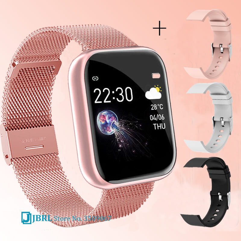 2021 Ladies Sport Bracelet Smart Watch Women Smartwatch Men Smartband Android IOS Waterproof Fitness Tracker Smart Clock Mens