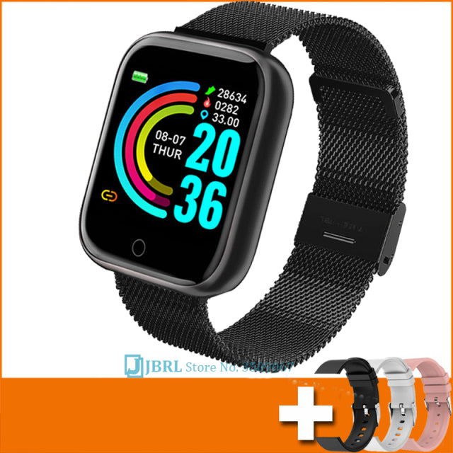 2021 Ladies Sport Bracelet Smart Watch Women Smartwatch Men Smartband Android IOS Waterproof Fitness Tracker Smart Clock Mens