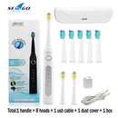 Seago Sonic cepillo de dientes eléctrico SG-507 cepillo de temporizador para adultos 5 modos cargador USB cepillos de dientes recargables juego de cabezales de repuesto
