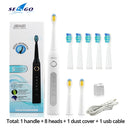 Seago Sonic cepillo de dientes eléctrico SG-507 cepillo de temporizador para adultos 5 modos cargador USB cepillos de dientes recargables juego de cabezales de repuesto