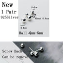 La Monada Sterling Silver Stud Earrings Women Two Ball Fine 925 Silver Jewelry Woman Earrings Stud Silver 999 Keep Piercing Nut