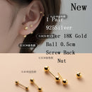 La Monada Sterling Silver Stud Earrings Women Two Ball Fine 925 Silver Jewelry Woman Earrings Stud Silver 999 Keep Piercing Nut