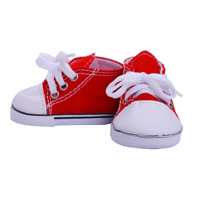 14 Styles 7 cm Canvas Doll Shoes Clothes Accessories For 43 cm Born Baby Clothes 18 Inch American Doll Girl Toy Our Generation