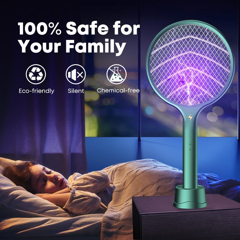 Elektrischer Mückenvernichter UV-Licht Fliegenklatsche Moskitofalle USB wiederaufladbarer Insektenvernichter Insektenschlägerklatsche Insektenvernichter