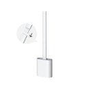 Cepillo de baño con cabezal de silicona TPR suave con soporte, mango desmontable montado en la pared negro, limpiador de baño, accesorios de WC duraderos