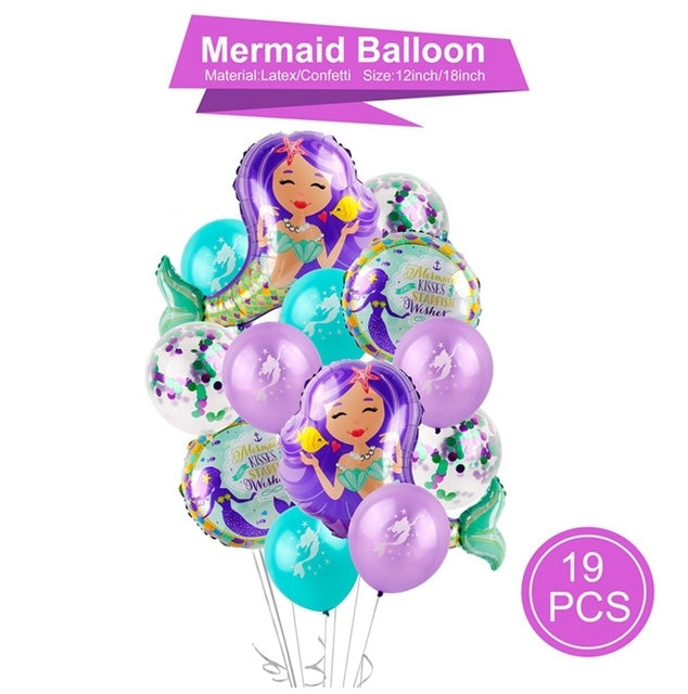 Mermaid Party Colorful Shell Disposable Tableware Summer Beach Under The Sea Party Little Mermaid Girls 1st Birthday Party Decor