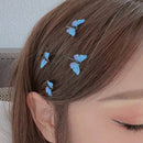 4 piezas horquilla de mariposa azul soñador dulce clip lateral accesorios para el cabello chica flequillo clip horquilla palabra clip
